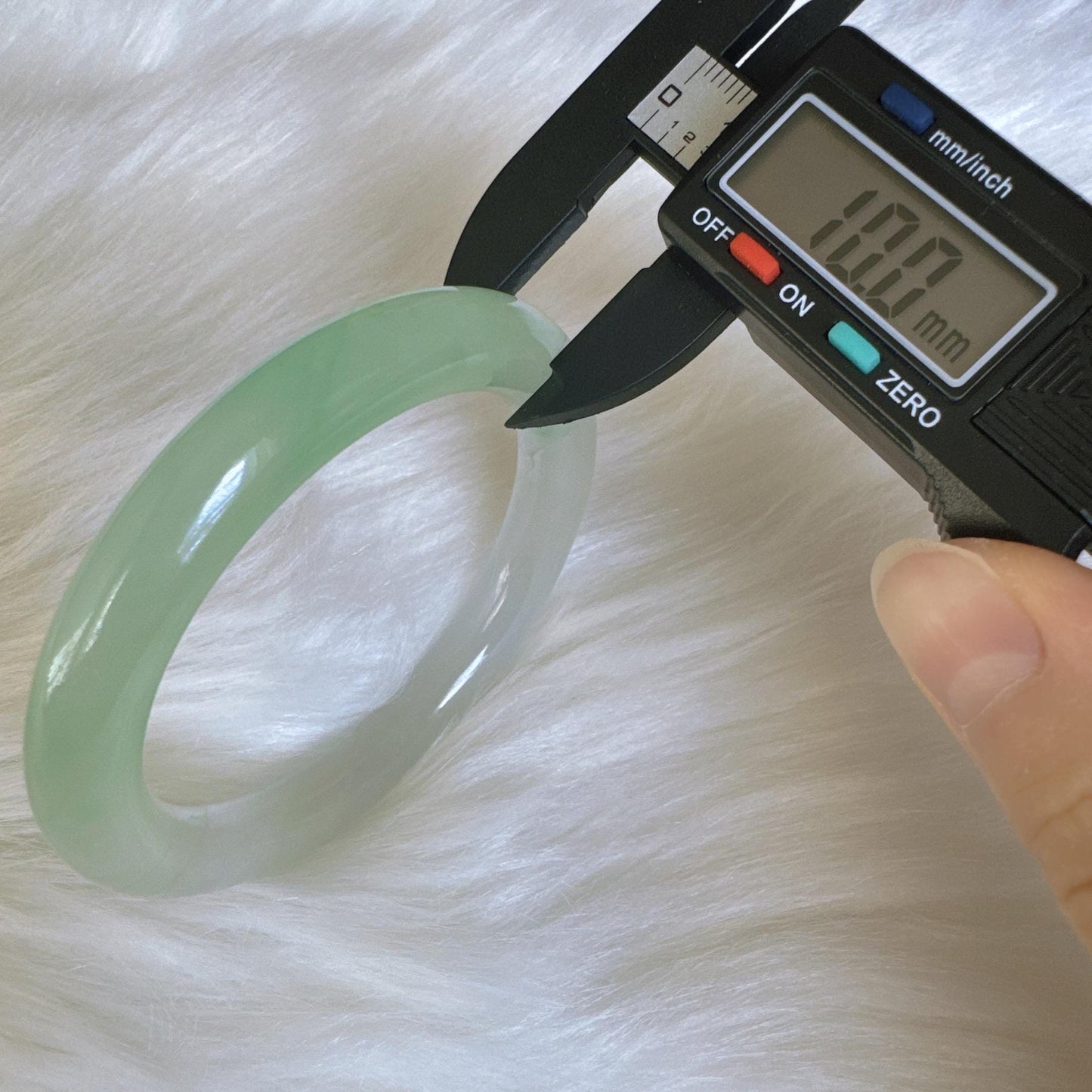 Earthveil - Round Shaped Apple Green and White Burma Jade Jadeite Bangle Bracelet