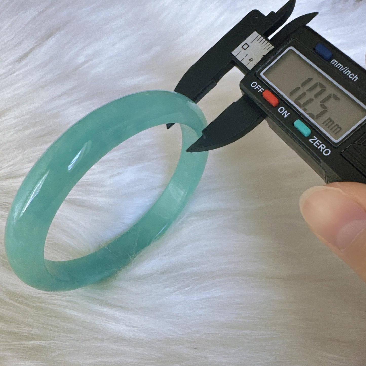 Earthveil - Bluish Green Burma Jade Jadeite Bangle Bracelet