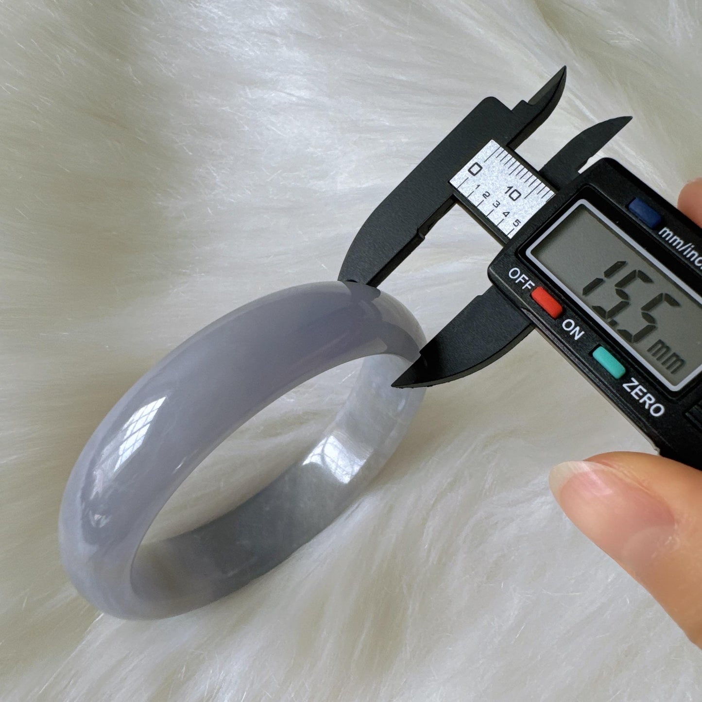 Earthveil - Bluish Purple Wide Burma Jade Jadeite Bangle Bracelet