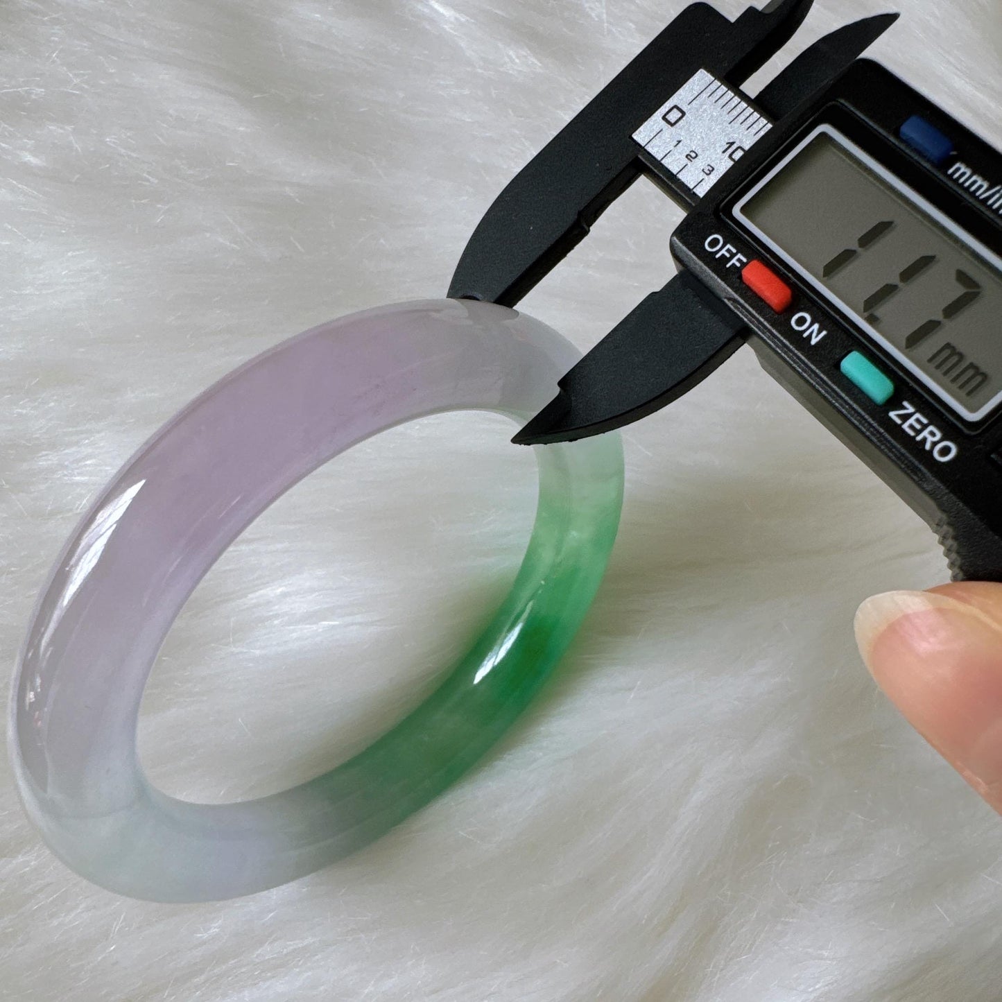 Earthveil - Round Shaped Purple and Green Burma Jade Bangle Bracelet