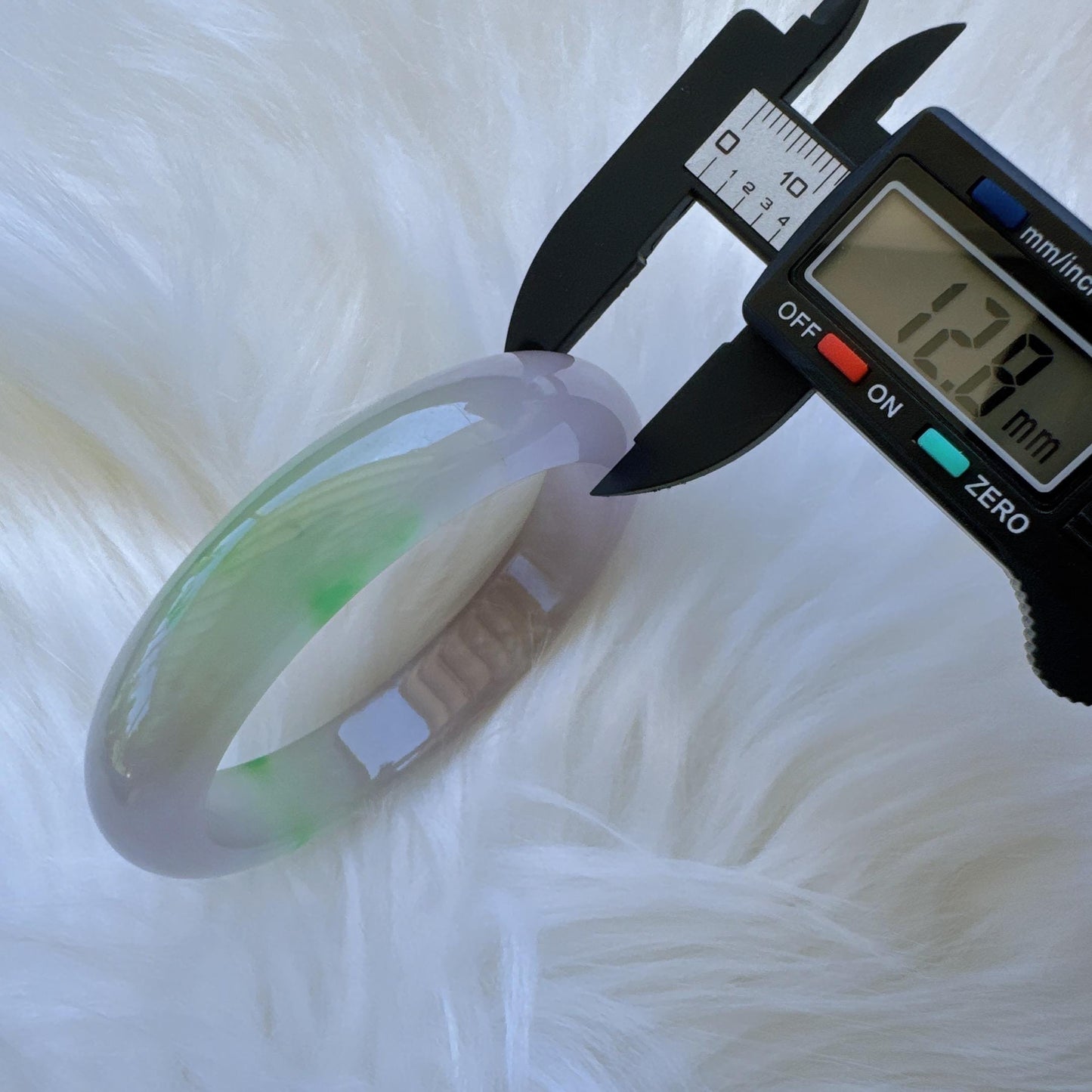 Earthveil - Light Purple with Green Jade Bangle Bracelet, Burma Jade Gemstone Bangle