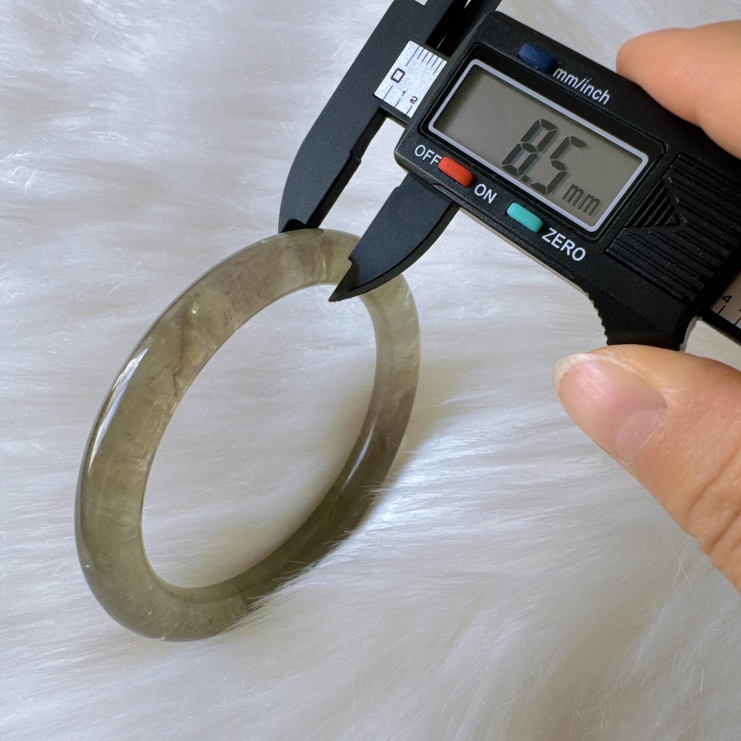 Forest Soul – Forest Green Ghost Phantom Quartz Gemstone Bangle, Green Ghost Quartz Crystal Bangle