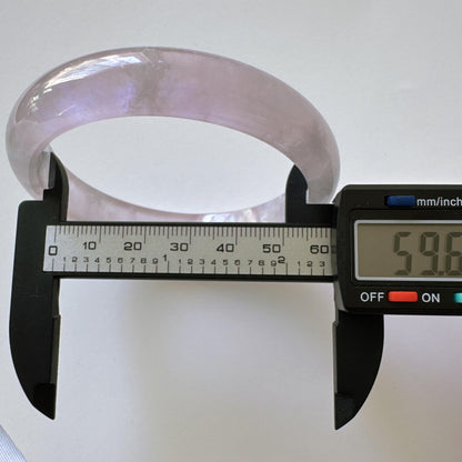 Earthveil - Soft Pink and Gray Tone Jade Jadeite Bangle Bracele