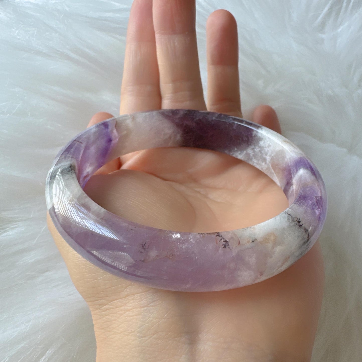 Dreamveil – Amethyst Gemstone Bangle, Meaningful Moments Purple Crystal Quartz Bangle