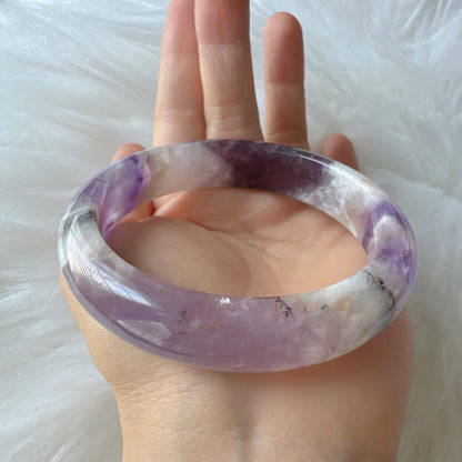 Dreamveil – Amethyst Gemstone Bangle, Meaningful Moments Purple Crystal Quartz Bangle