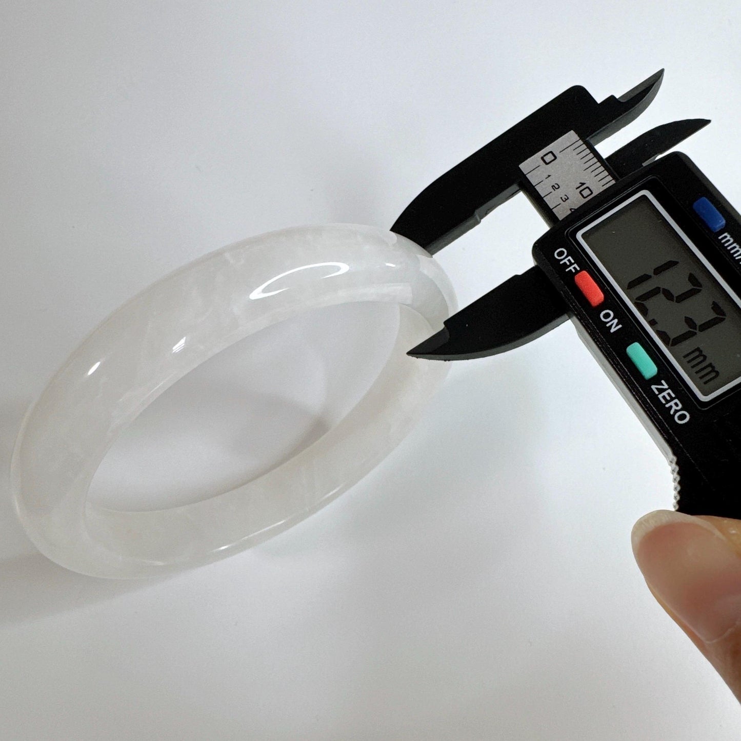 Purelight - White Phantom Quartz Gemstone Bangle, Ghost Quartz White Crystal Bangle