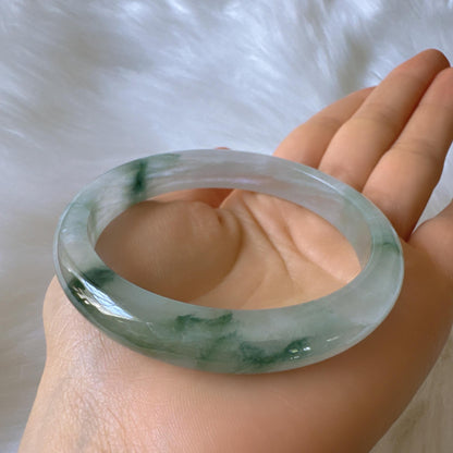 Earthveil - Dark Green Unique Design Burma Jade Bangle Jadeite Bracelet