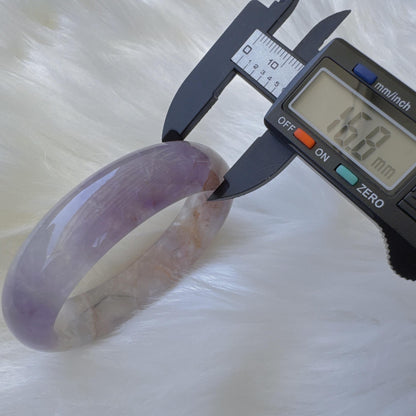 Dreamveil – Pure Amethyst Gemstone Bangle, Purple Crystal Quartz Gemstone Bangle