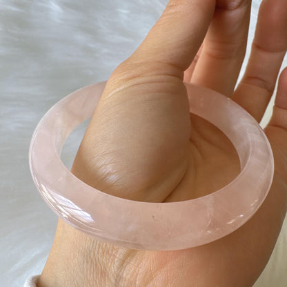 Heartglow - Soft Pink Crystal Energy Bracelet, Pink Crystal Quartz Gemstone Bangle