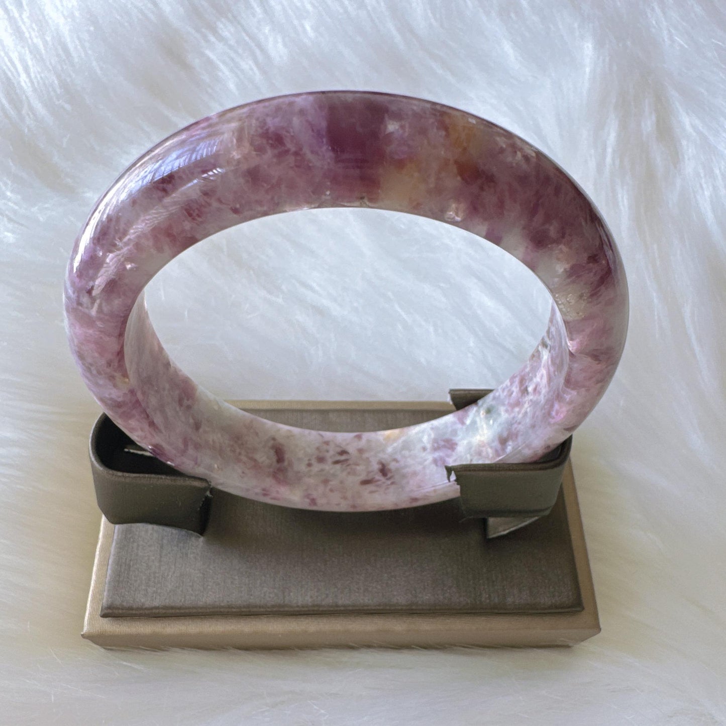 Lilac Dream – Lepidolite Flash Gemstone Bangle Bracelet