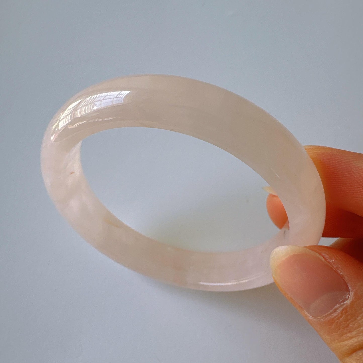 Heartglow - Pure Love Rose Quartz Bangle, Pink Crystal Quartz Gemstone Bangle