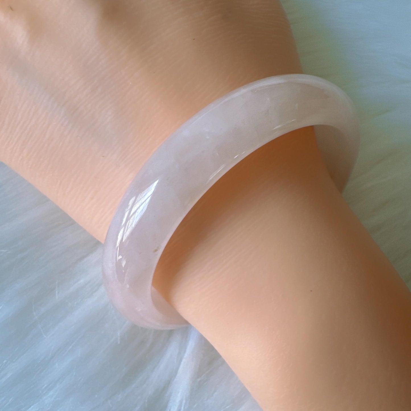 Heartglow - Pure Love Rose Quartz Bangle, Pink Crystal Quartz Gemstone Bangle