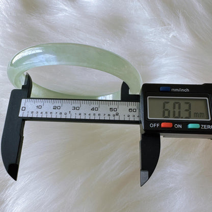 Earthveil - Apple Green Slim Jade Bangle Bracelet, Jadeite Gemstone Bangle