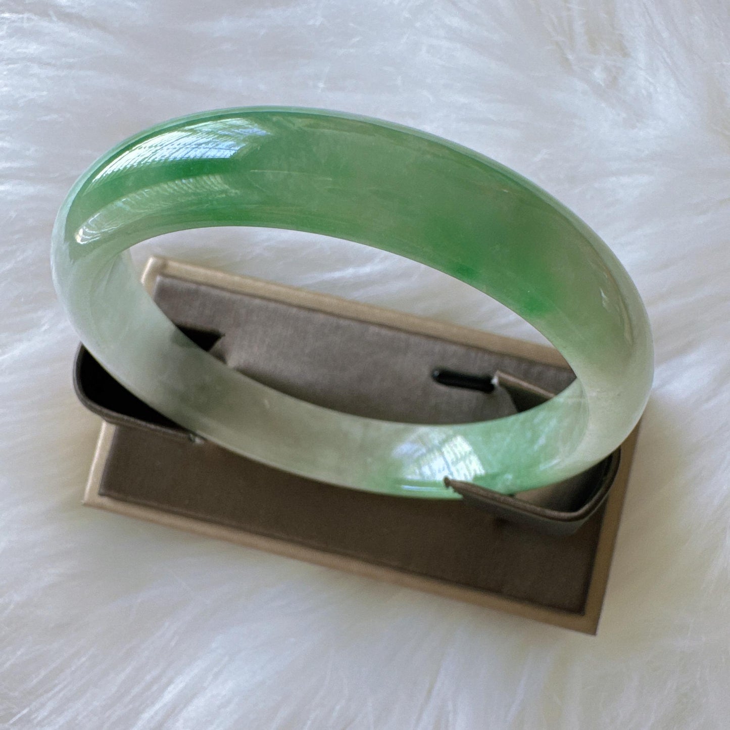 Earthveil – Bright Green Jade Bangle Bracelet, Apple Green Gemstone Jadeite Bangle