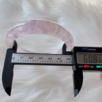 Dreamveil – High Clarity Amethyst Bangle Bracelet, Light Purple Amethyst Bracelet, Lavender Quartz Bangle