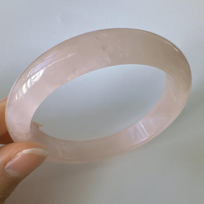 Heartglow - Gentle Soul Rose Quartz Bangle, Pink Crystal Quartz Gemstone Bangle