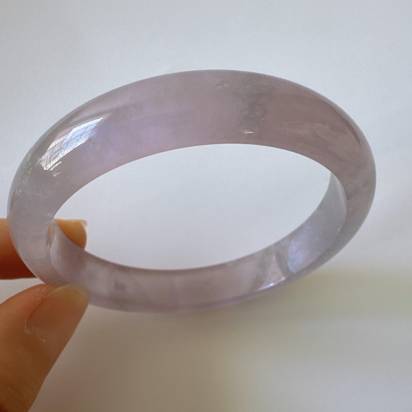 Earthveil - Soft Pink and Gray Tone Jade Jadeite Bangle Bracele