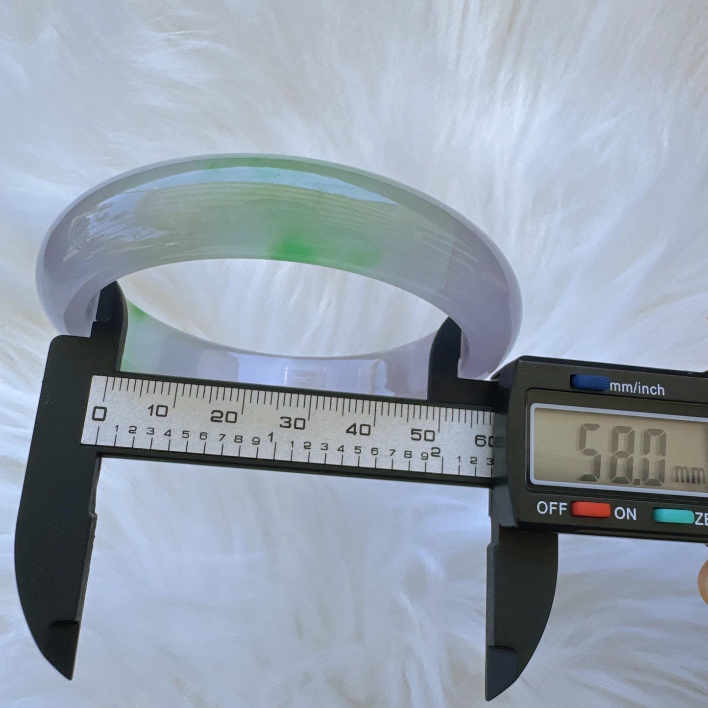 Earthveil - Light Purple with Green Jade Bangle Bracelet, Burma Jade Gemstone Bangle