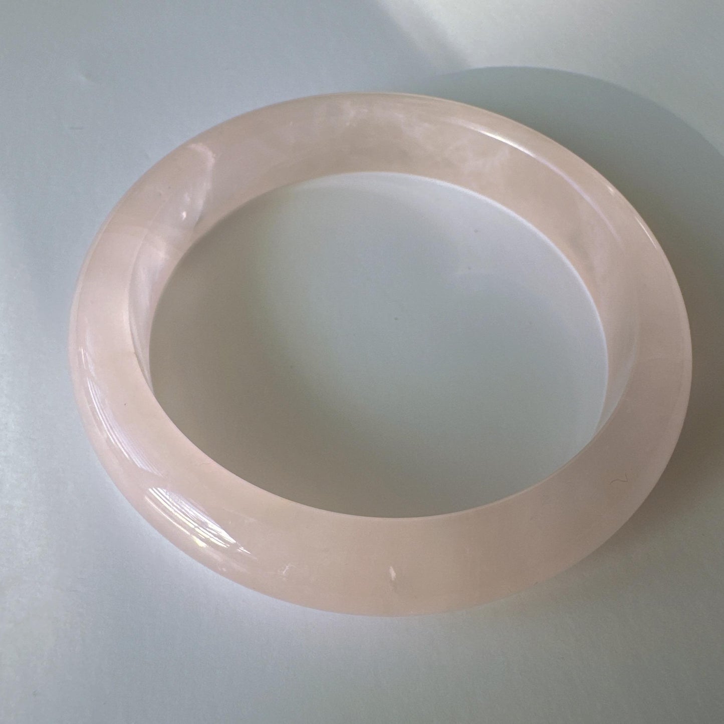 Heartglow - Gentle Soul Rose Quartz Bangle, Pink Crystal Quartz Gemstone Bangle