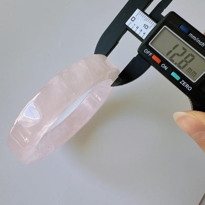 Heartglow - Soothing Rose Quartz Bangle, Square Shaped Pink Crystal Quartz Gemstone Bangle