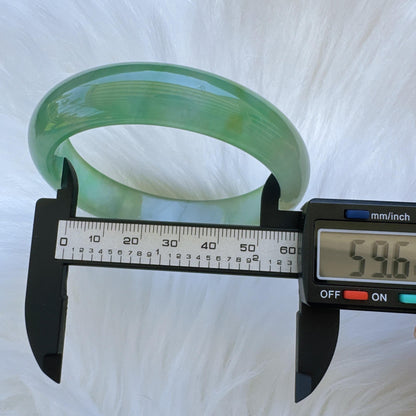 Earthveil - Bright Green Burma Jade Bangle Bracelet, Apple Green Gemstone Jade Bangle