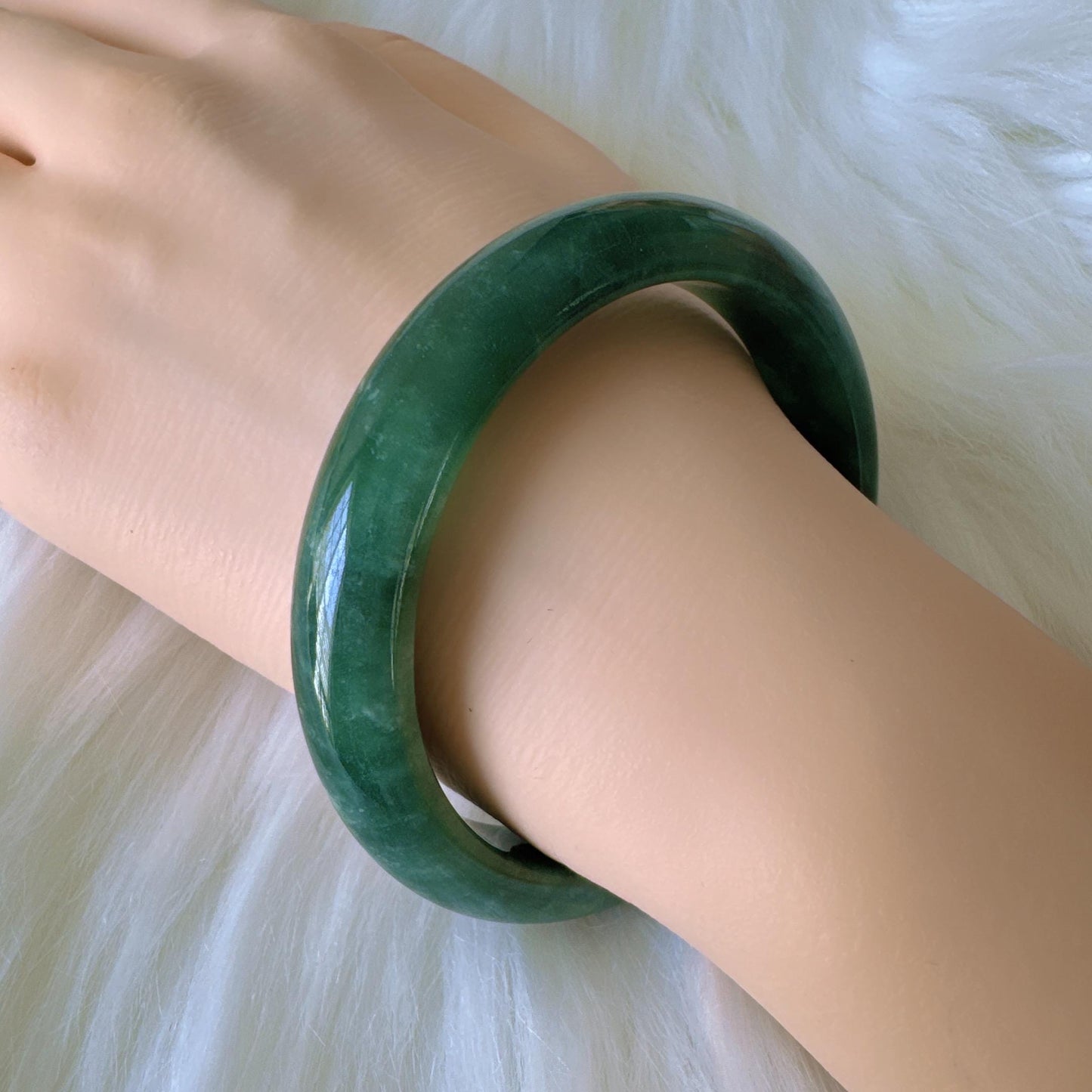 Earthveil - Forest Dark Green Burma Jade Jadeite Bangle Bracelet