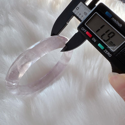 Dreamveil – Calm Spirit Amethyst Bangle Bracelet, Light Purple Amethyst Bracelet, Lavender Quartz Bangle