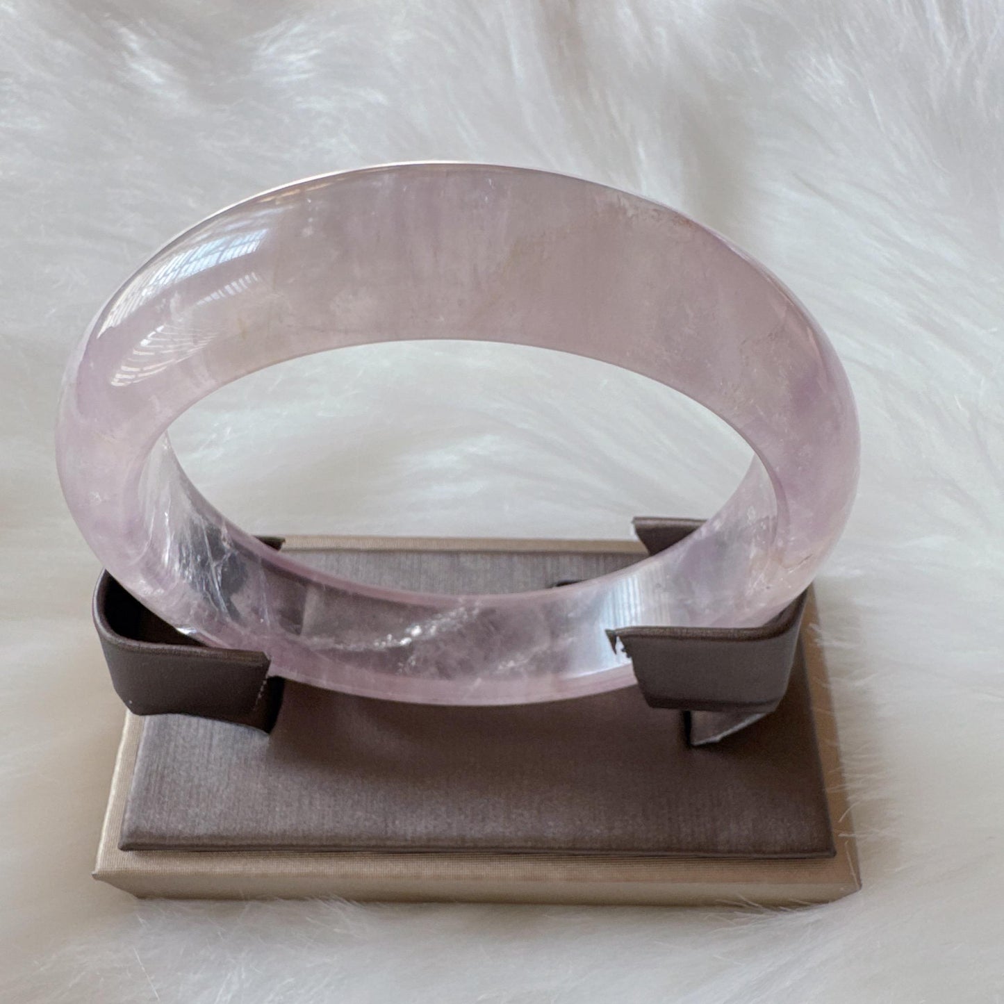 Dreamveil – Light Purple Amethyst Bangle Bracelet, Light Purple Amethyst Bracelet, Lavender Quartz Bangle