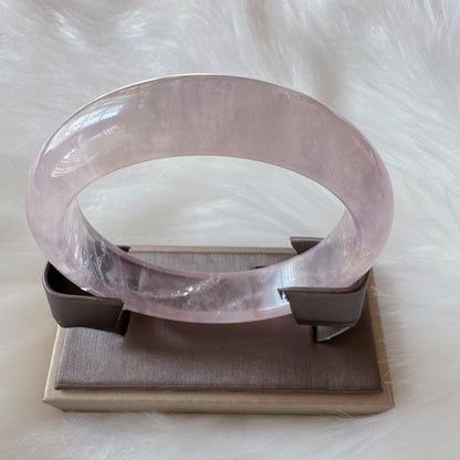 Dreamveil – Light Purple Amethyst Bangle Bracelet, Light Purple Amethyst Bracelet, Lavender Quartz Bangle