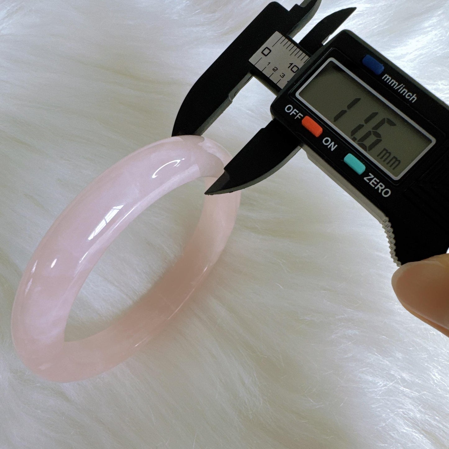 Heartglow - Blush Tone Rose Quartz Bangle, Pink Crystal Quartz Gemstone Bangle