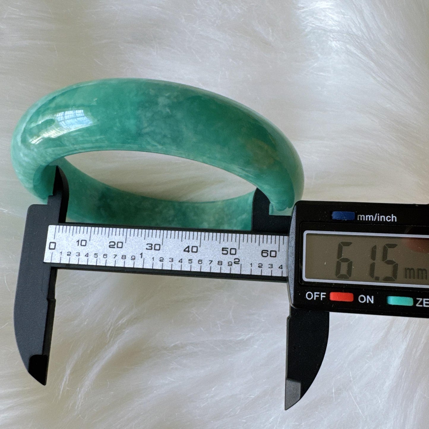 Earthveil - Bluish Green Wide Burma Jade Jadeite Bangle Bracelet