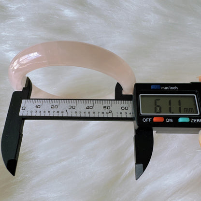 Heartglow - Calm Heart Rose Quartz Bangle, Pink Crystal Quartz Gemstone Bangle