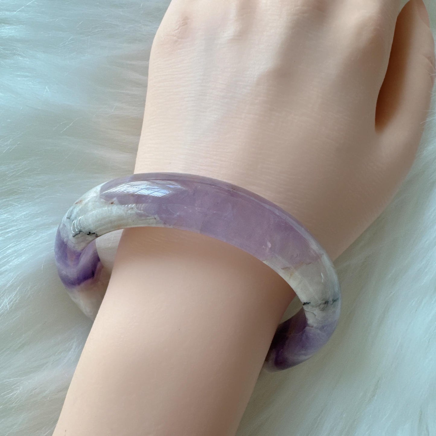 Dreamveil – Amethyst Gemstone Bangle, Meaningful Moments Purple Crystal Quartz Bangle