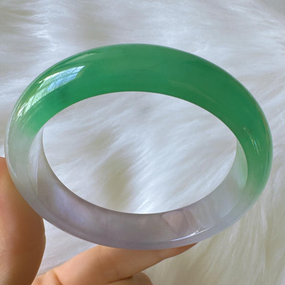 Earthveil - Lavender Green Burma Jade Bangle Bracelet
