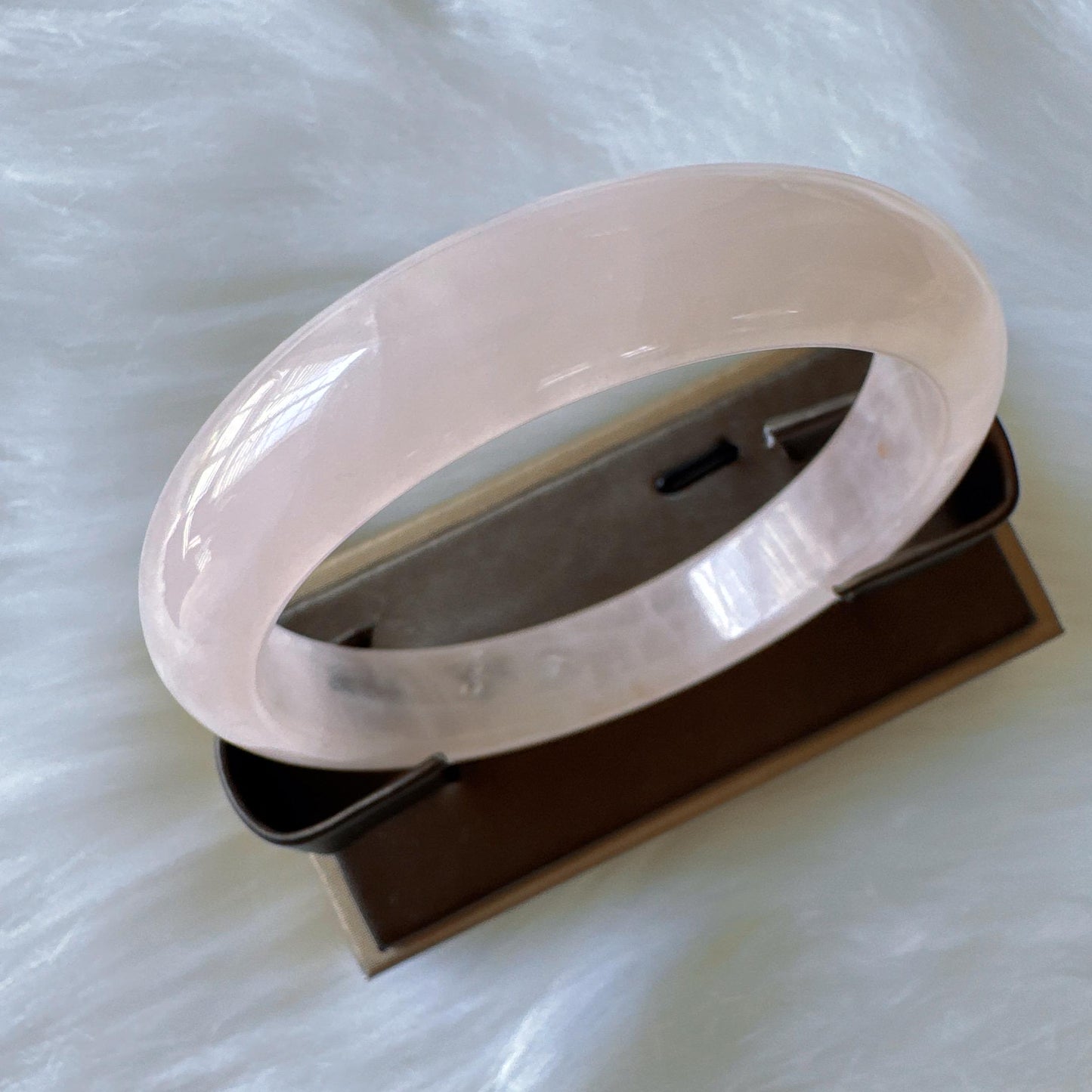 Heartglow - Pure Love Rose Quartz Bangle, Pink Crystal Quartz Gemstone Bangle