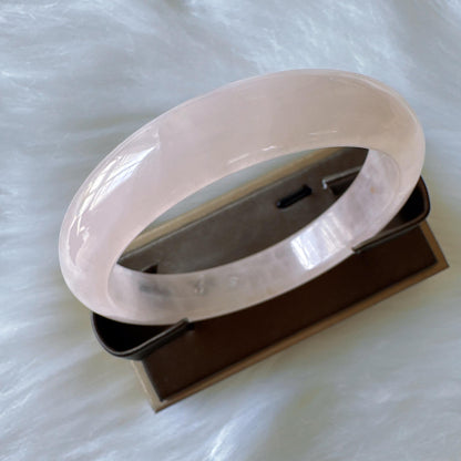 Heartglow - Pure Love Rose Quartz Bangle, Pink Crystal Quartz Gemstone Bangle