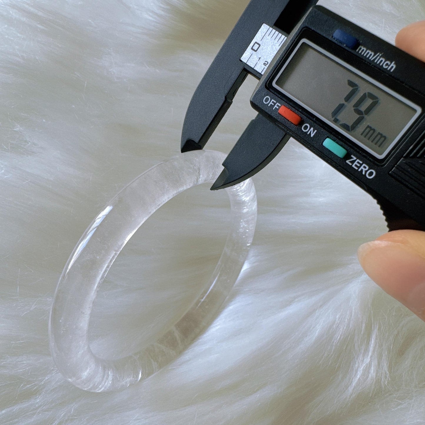 Purelight - – High Clarity White Phantom Quartz Bangle, Ghost Quartz White Crystal Bangle