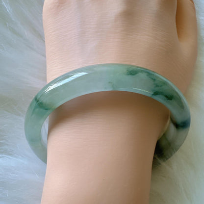 Earthveil - Dark Green Unique Design Burma Jade Bangle Jadeite Bracelet