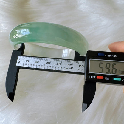 Earthveil - Olive Green Wide Burma Jade Jadeite Bangle Bracelet