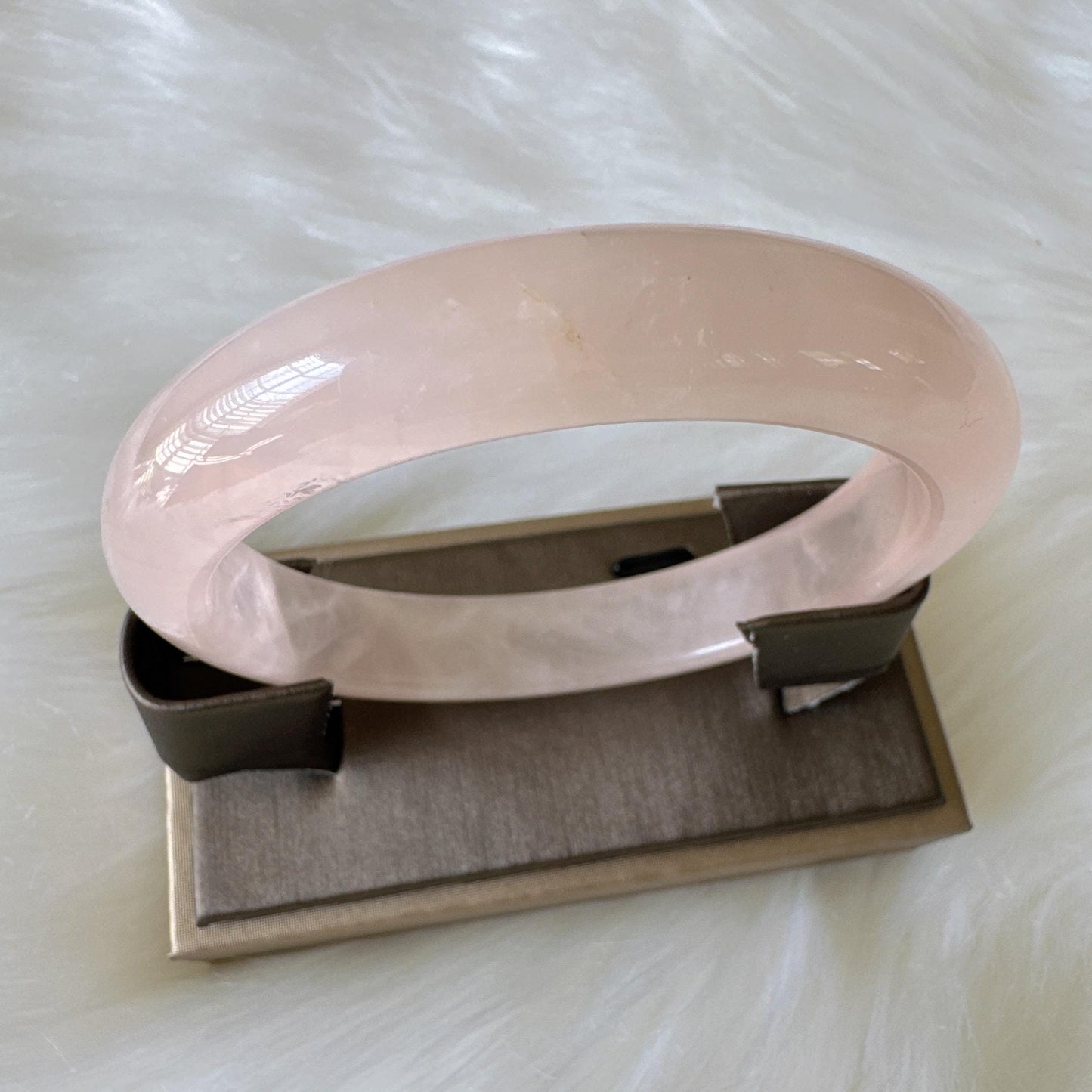 Heartglow - Soft Pink Crystal Energy Bracelet, Pink Crystal Quartz Gemstone Bangle