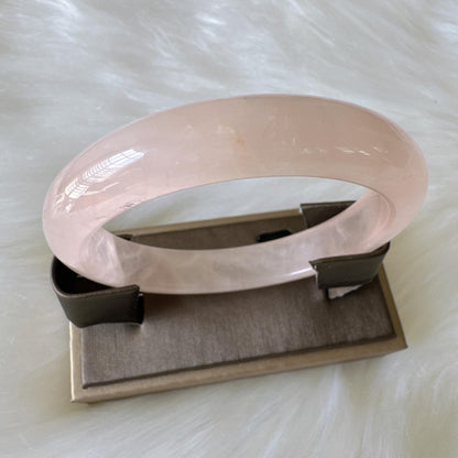 Heartglow - Soft Pink Crystal Energy Bracelet, Pink Crystal Quartz Gemstone Bangle