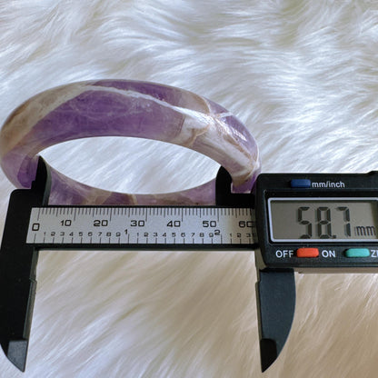 Dreamveil – Smooth Finish Amethyst Gemstone Bangle, Purple Crystal Quartz Gemstone Bangle