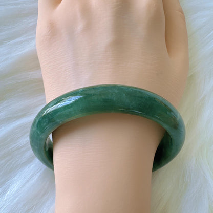 Earthveil - Forest Dark Green Burma Jade Jadeite Bangle Bracelet