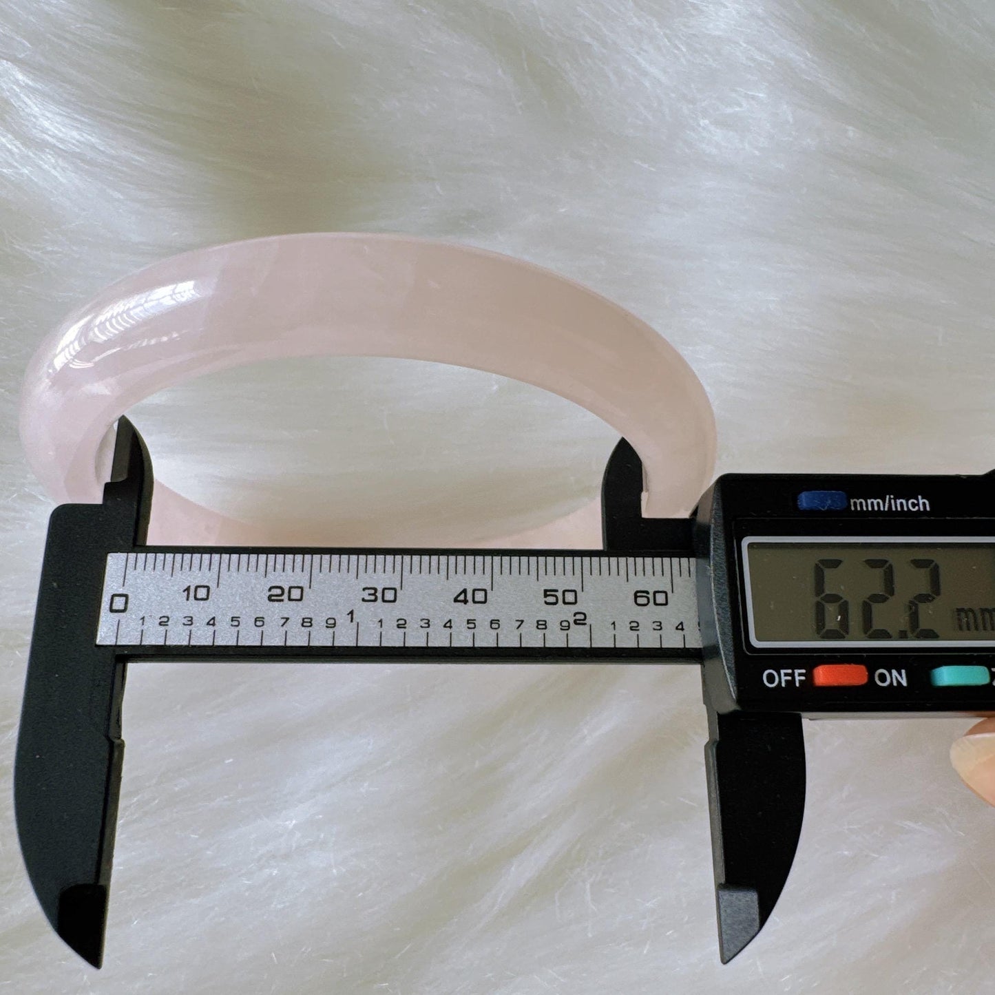 Heartglow - Rose Quartz Bangle, Pink Crystal Quartz Gemstone Bangle