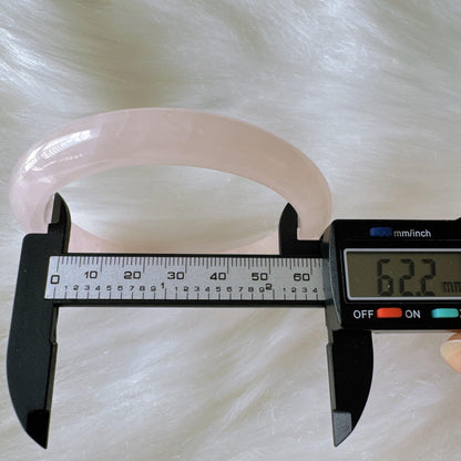 Heartglow - Rose Quartz Bangle, Pink Crystal Quartz Gemstone Bangle