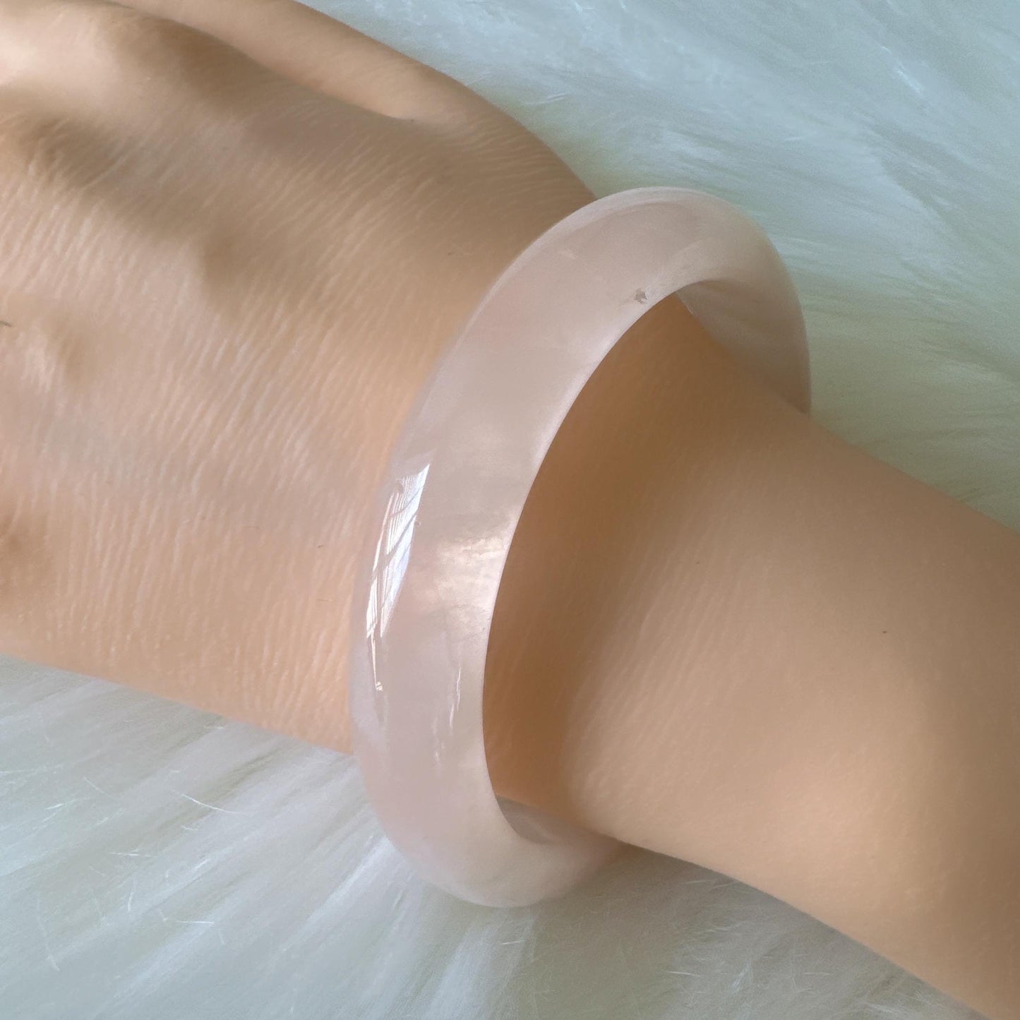 Heartglow - Soft Pink Crystal Energy Bracelet, Pink Crystal Quartz Gemstone Bangle