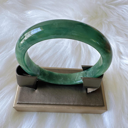 Earthveil - Forest Dark Green Burma Jade Jadeite Bangle Bracelet