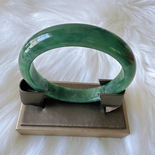 Earthveil - Forest Dark Green Burma Jade Jadeite Bangle Bracelet