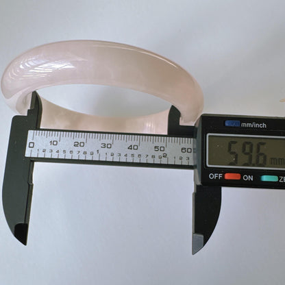 Heartglow - Blush Rose Quartz Bangle, Pink Crystal Quartz Gemstone Bangle