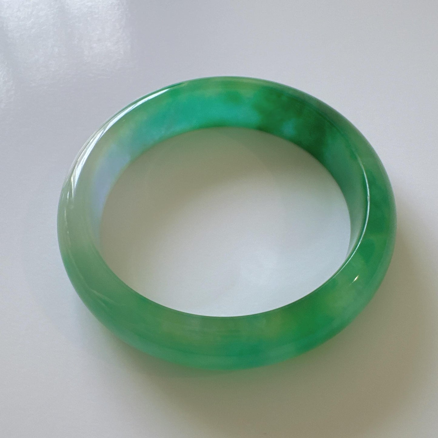Earthveil - Forest Green Wide Jade Jadeite Bangle